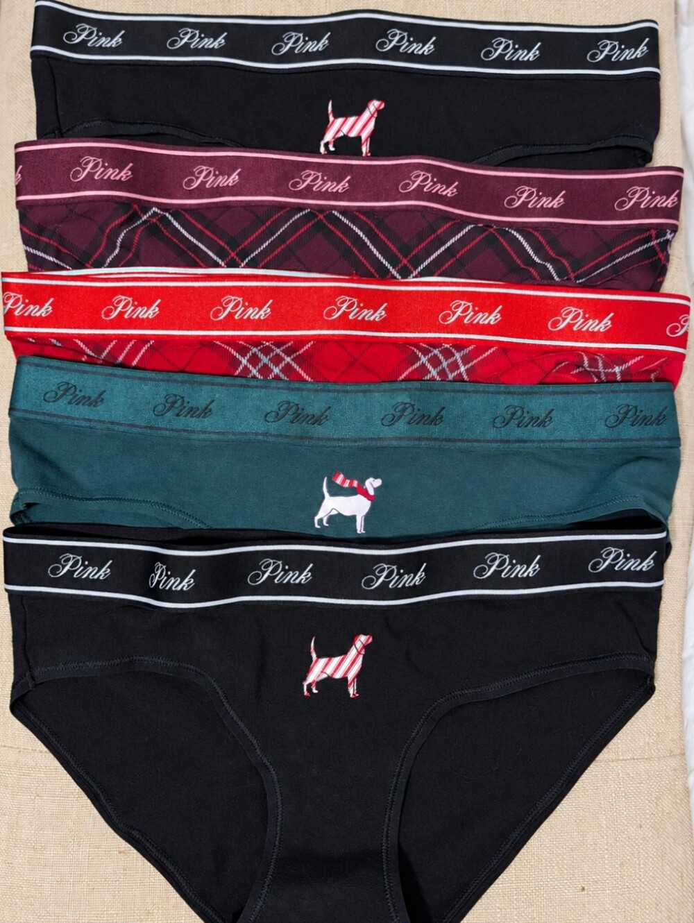 5 Pairs PINK cotton HOLIDAY bikini Underwear Sz Small